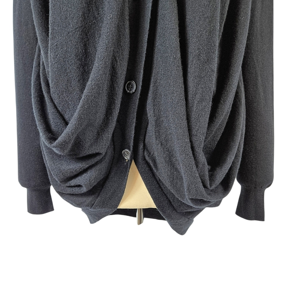 Yoon Cocoon Buttoned Down Black Draped Cardigan - image 7